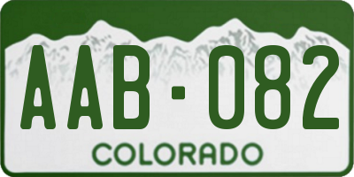 CO license plate AAB082