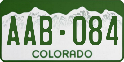 CO license plate AAB084