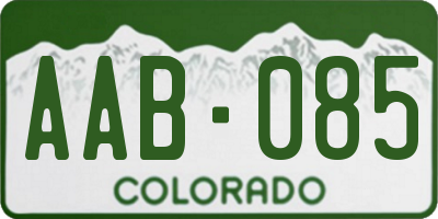 CO license plate AAB085