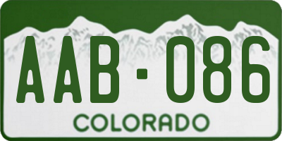 CO license plate AAB086