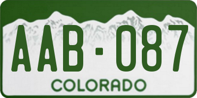 CO license plate AAB087
