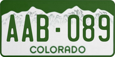 CO license plate AAB089