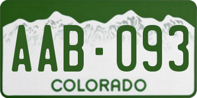 CO license plate AAB093