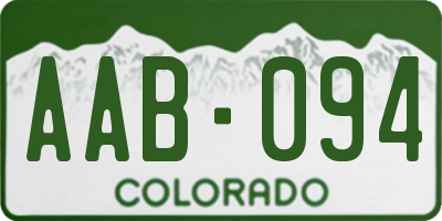 CO license plate AAB094