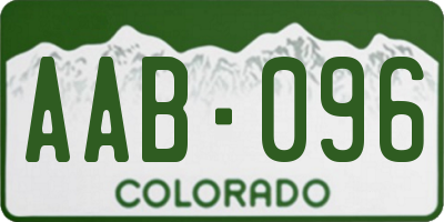CO license plate AAB096