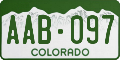 CO license plate AAB097
