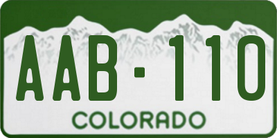 CO license plate AAB110