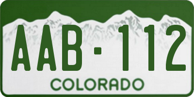CO license plate AAB112