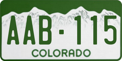CO license plate AAB115