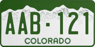 CO license plate AAB121