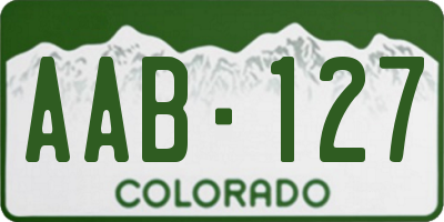 CO license plate AAB127