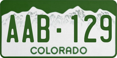 CO license plate AAB129