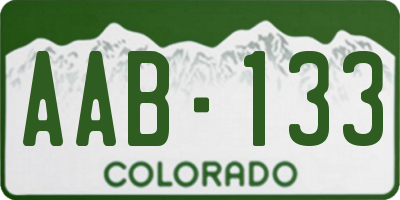 CO license plate AAB133