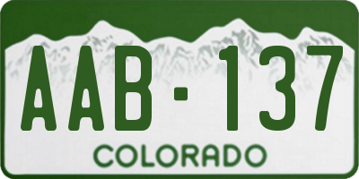 CO license plate AAB137