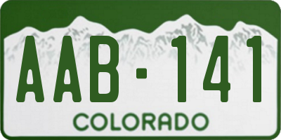 CO license plate AAB141