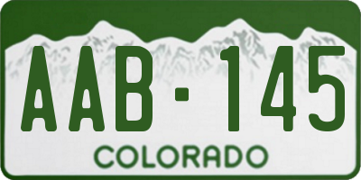 CO license plate AAB145