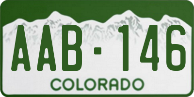 CO license plate AAB146