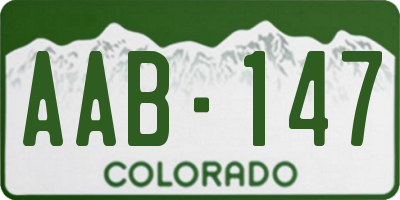 CO license plate AAB147
