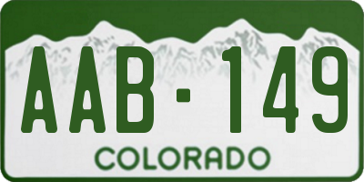 CO license plate AAB149