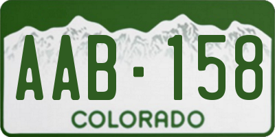 CO license plate AAB158