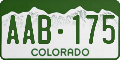 CO license plate AAB175