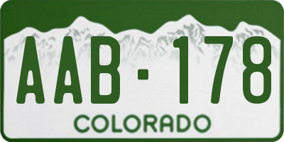 CO license plate AAB178