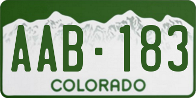 CO license plate AAB183