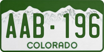 CO license plate AAB196