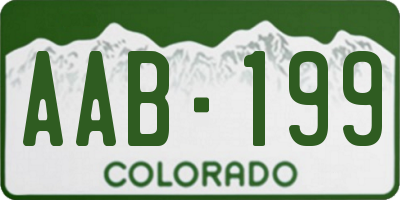 CO license plate AAB199