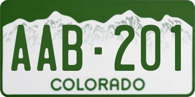 CO license plate AAB201