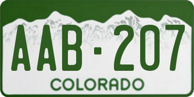 CO license plate AAB207