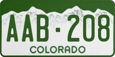 CO license plate AAB208