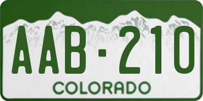 CO license plate AAB210