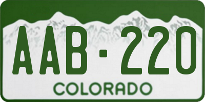 CO license plate AAB220