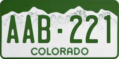 CO license plate AAB221