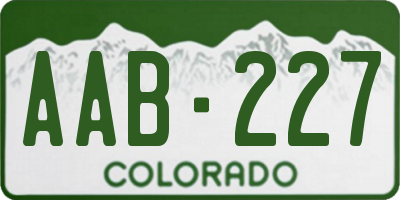 CO license plate AAB227