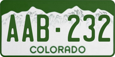 CO license plate AAB232