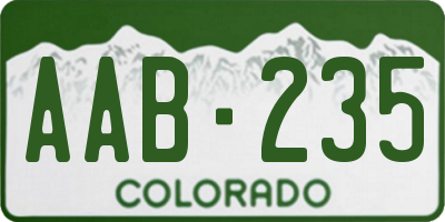CO license plate AAB235