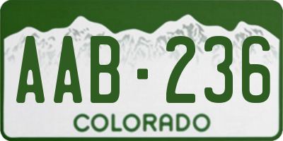 CO license plate AAB236