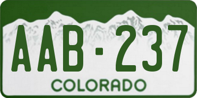 CO license plate AAB237