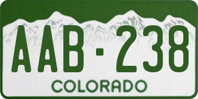 CO license plate AAB238