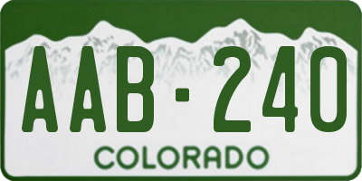 CO license plate AAB240