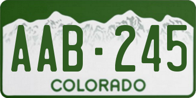 CO license plate AAB245