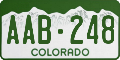 CO license plate AAB248
