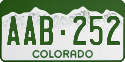 CO license plate AAB252