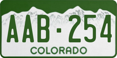 CO license plate AAB254