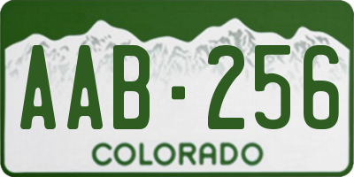 CO license plate AAB256