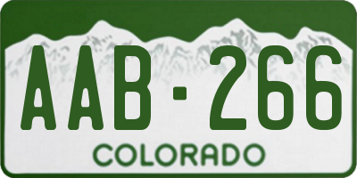 CO license plate AAB266