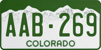 CO license plate AAB269