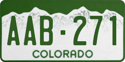 CO license plate AAB271